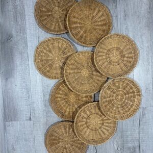 Natural Woven Rattan Placemats Set/wall decor